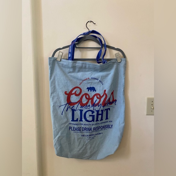 The Coors Light California Collection x The Laundry Room Tote Bag Blue Denim - Picture 1 of 6